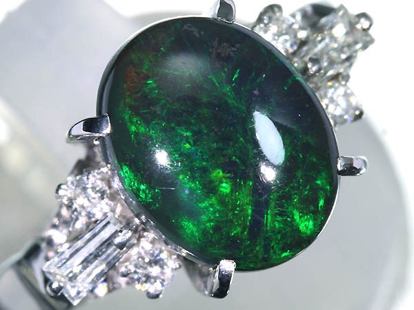 9ML16486SS【売り切り】新品【RK宝石】≪opal≫ 神秘の宝石! 天然ブラックオパール 大粒3.13ct! 極上ダイヤモンド Pt900 高級リング ダイヤ拍卖