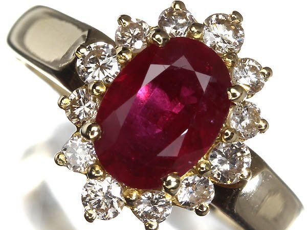 4UK16481S【売り切り】新品仕上【RK宝石】≪RUBY≫ 濃厚カラーの輝き!! 極上ルビー 大粒1.55ct 極上ダイヤモンド K18 超高級リング ダイヤ拍卖