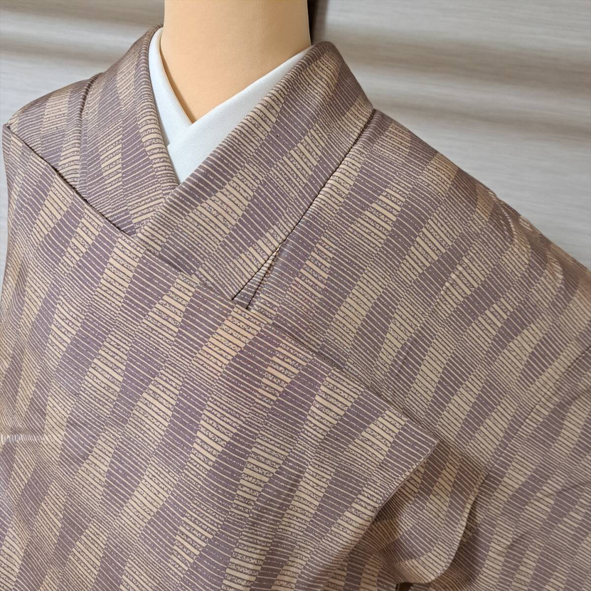 即決■着物の越田■裄70.5身丈167 正絹 小紋 袷 裄長 ゆったりサイズ カジュアル 普段着 おでかけに D◇み04R09拍卖