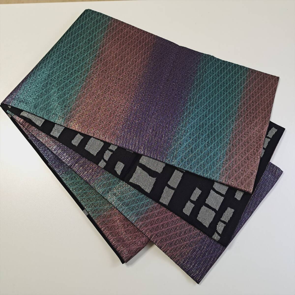 即決■着物の越田■幅31長さ436 正絹 袋帯 リバーシブル 六通 裏は全通 裏に銀糸あり ■み11J03拍卖