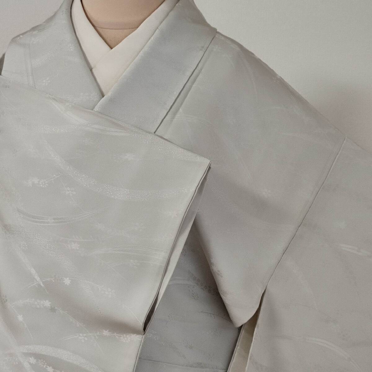 ■着物の越田■裄63.5身丈161 正絹 色無地 袷 地紋 一つ紋 訳あり品 七五三 お宮参り 式典 観劇などに■み18E05拍卖