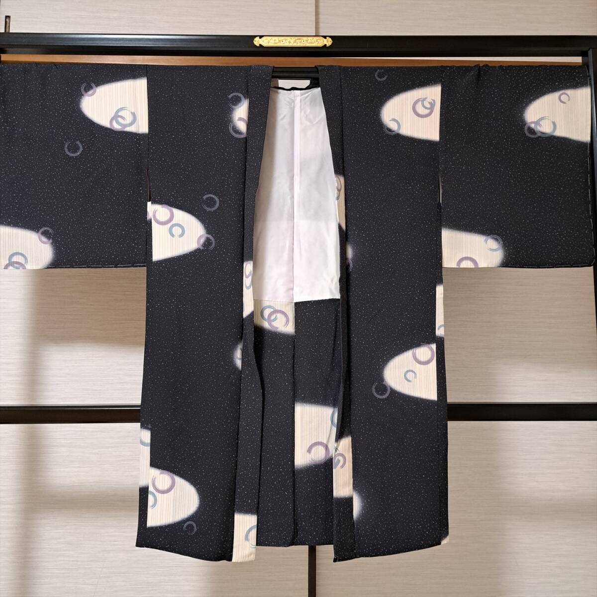 即決■着物の越田■裄70.5身丈107 正絹 長羽織 ★裄長★新品に近い★ 美品 志萬織 ハギレあり ■み21R10拍卖