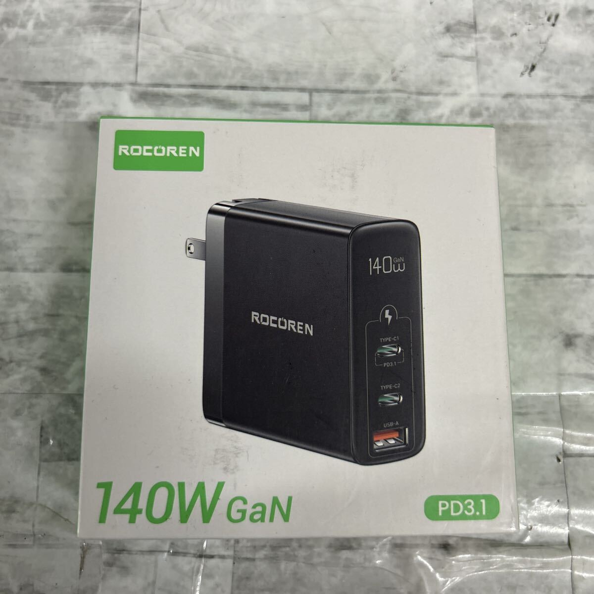 SKAM-1787 ▲ 充電器 未使用 Rocoren 140W PD 3.1 USB C充電器 ブラック 通電未確認拍卖