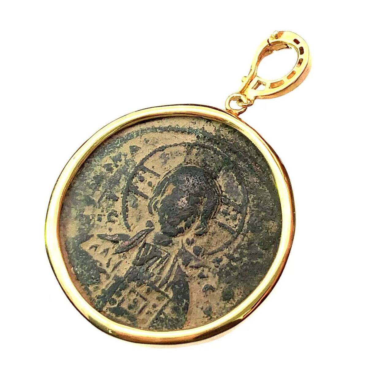 23065 古代ローマ ペンダント ローマコイン イエローゴールド 12.87g K18 コインペンダント拍卖