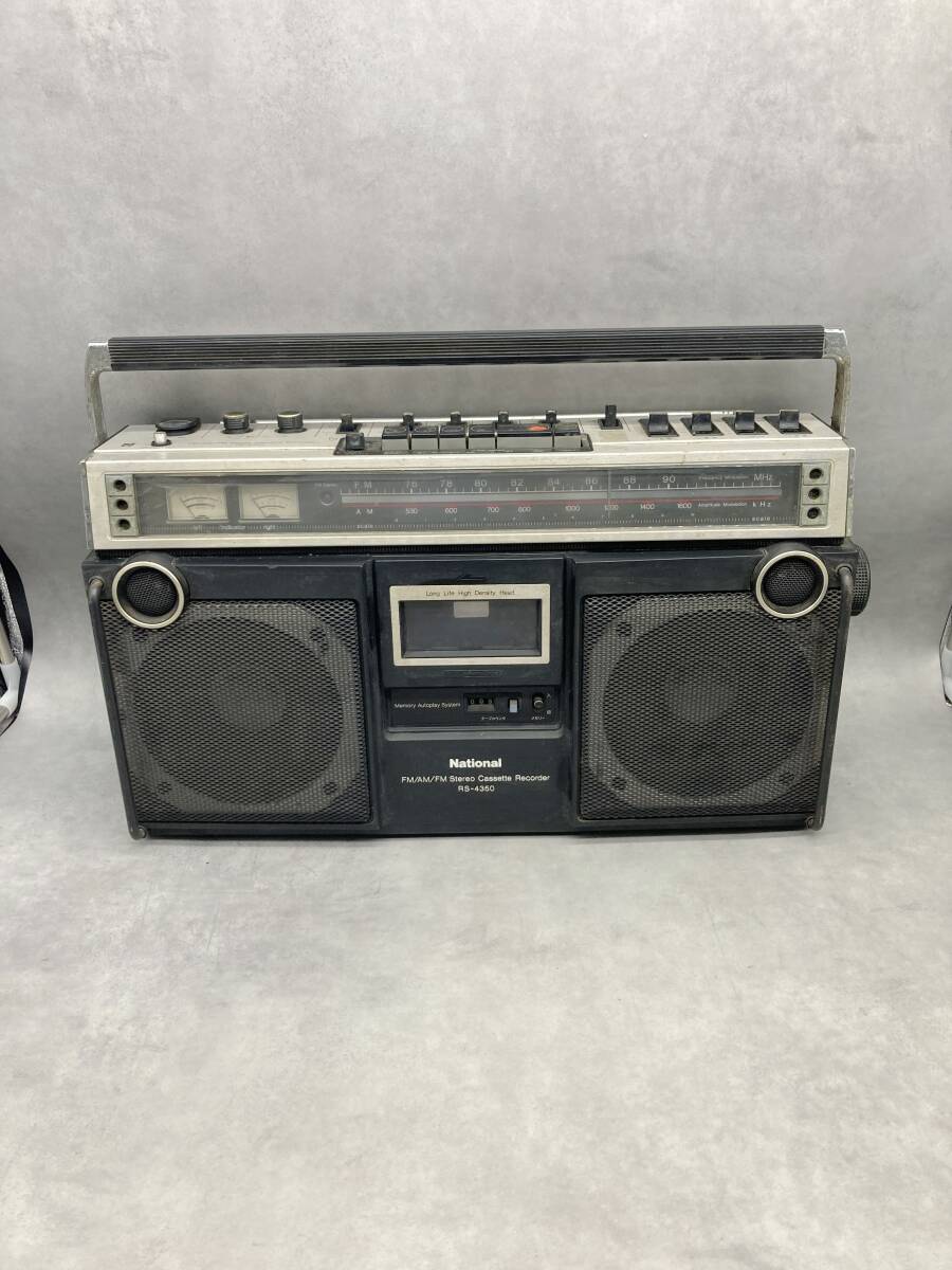 AM/FM ステレオカセットレコーダ―【F1031◎】National ナショナル ラジカセ RS-4350 昭和レトロ 松下電器 250830拍卖