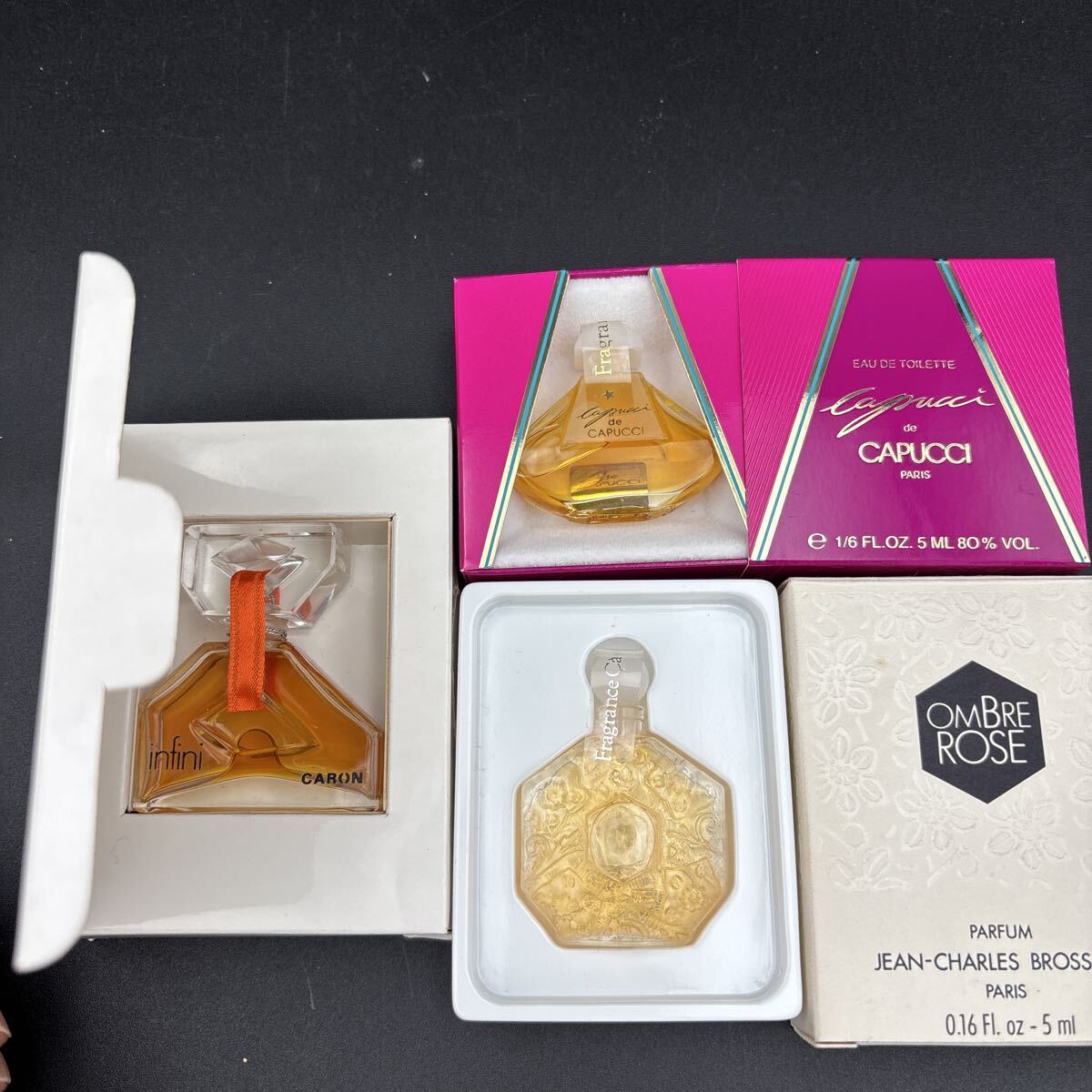 フランス製ミニ香水3点 Infini parfum /OMBREROSE/CAPUCCI 香水 パルファム オードトワレ 箱付拍卖