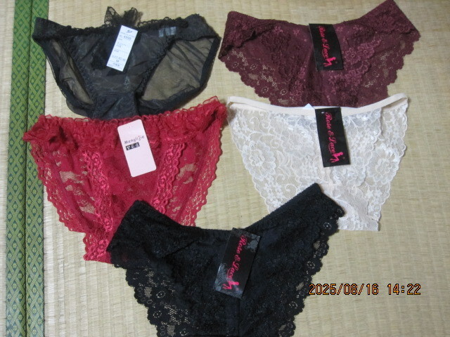新品 スタンダードショーツ、総レース新品です、MサイズFサイズの5枚セットです!!拍卖