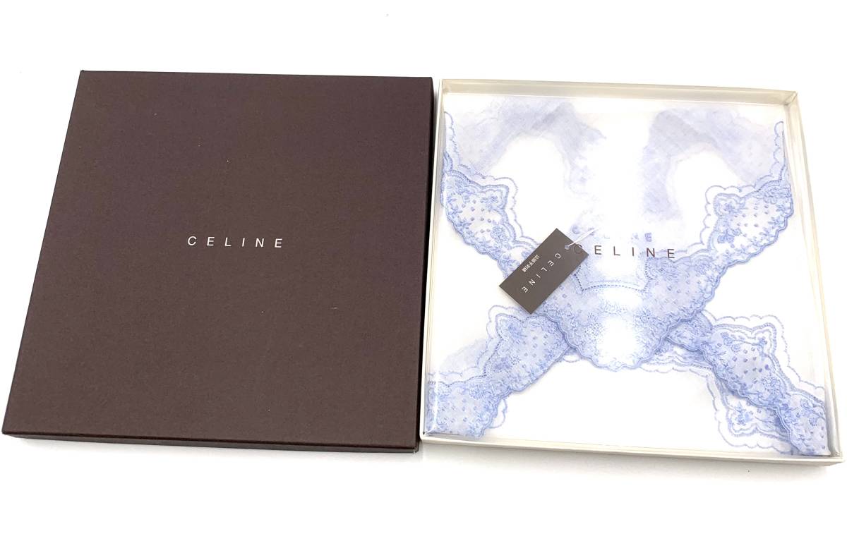 未使用 CELINE セリーヌ 汕頭 スワトウ手刺繍ハンカチーフ拍卖