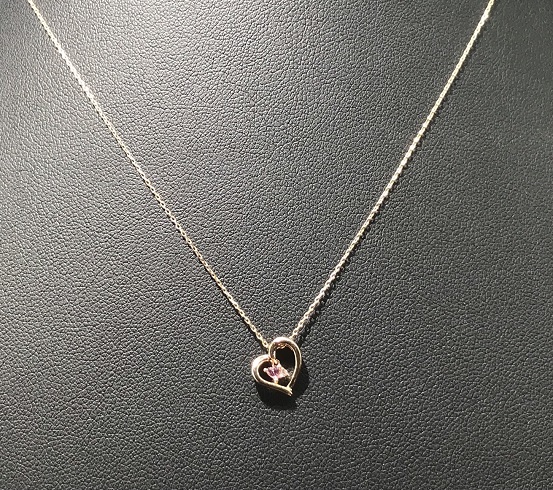 K10 PG 4℃ 1.1g ピンク トルマリン ダイヤ プチ ネックレス拍卖