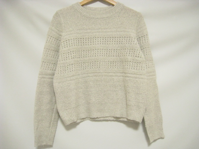 GU gu ジーユー トップス セーター 長袖 クルーネック 灰色 ライトグレー Mサイズ拍卖