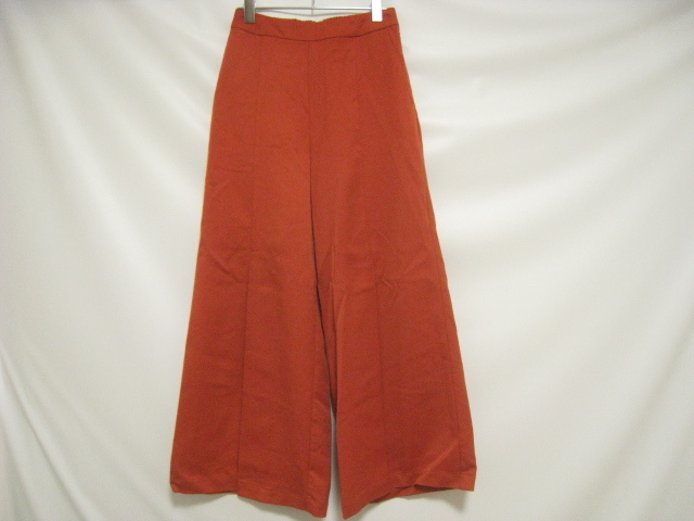 MURUA ムルーア ボトムス ワイド パンツ 橙 オレンジ フリーサイズ 裾スリット サイドファスナー拍卖