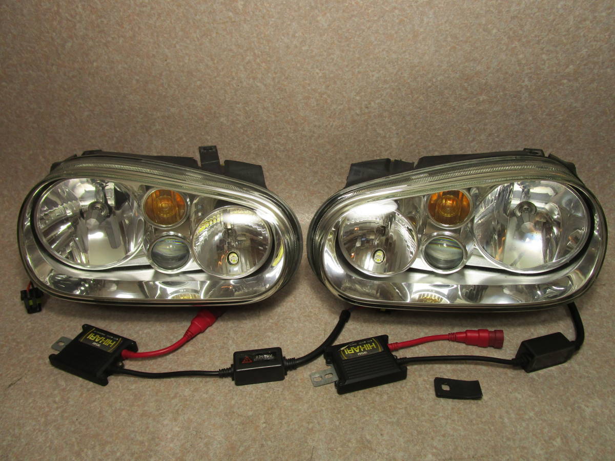 ◎ステー折れあり◎ ゴルフ4 1JAPK ヘッドライト 左右 プロジェクターHID拍卖