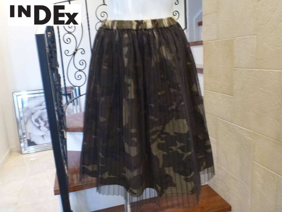 新品 index(インデックス) ★アーミー柄×チュールレース スカート M拍卖
