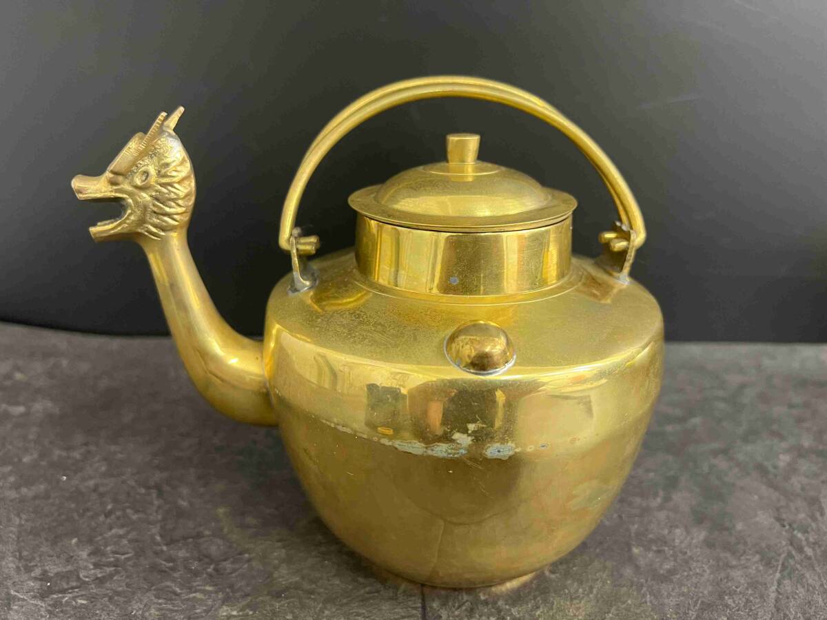 CT11132 中国 銅製 茶道具 龍頭長し口 拍卖