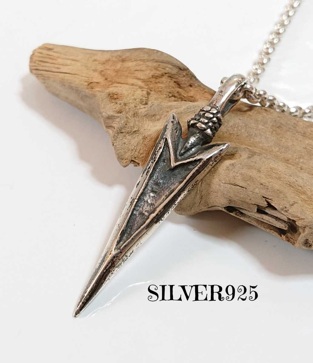 2151 SILVER925 鏃トップ シルバー925製 ヤジリ ダガー 矢 ソード 剣 剱 刃 ナイフ ゴシック native PUNK ROCK ゴスロリ 三角 お洒落拍卖