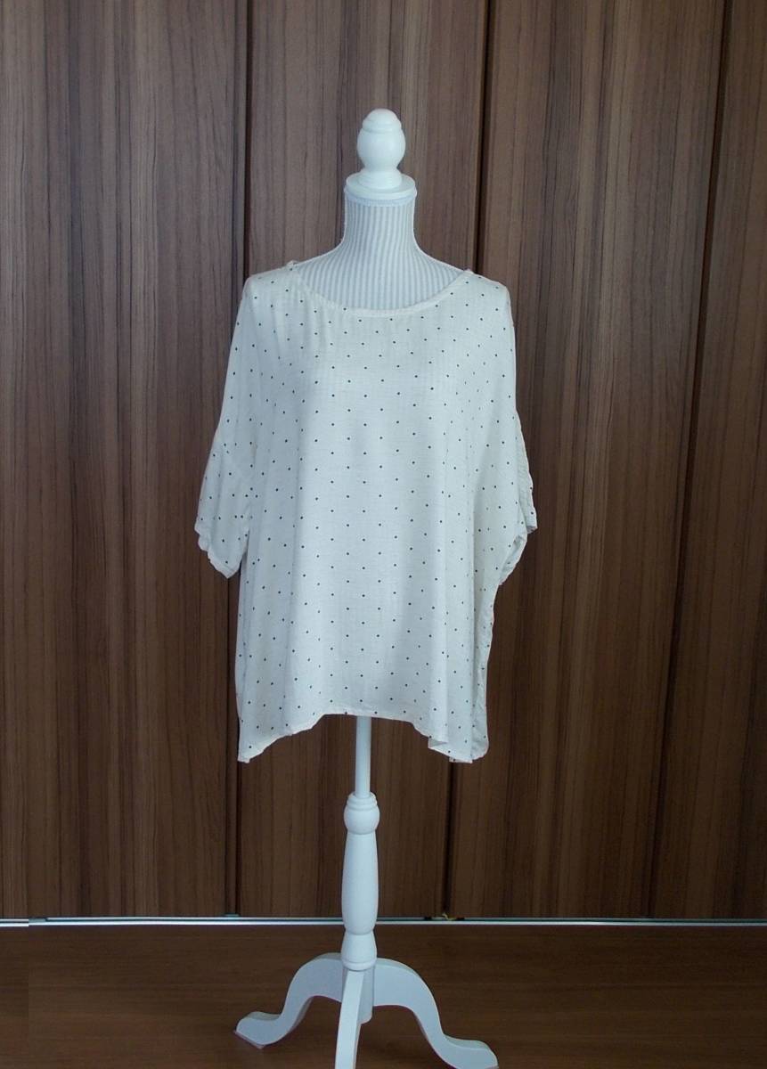 ハンドメイド プルオーバー ドロップショルダー 水玉 ゆったりサイズ 拍卖
