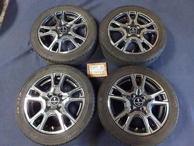 平成20年 パレット MK21S 外し WORK PROMISING アルミタイヤ 4本セット 14インチ 4.5J +45 4穴 PCD 100 165/55 R14 76V XL 中古拍卖