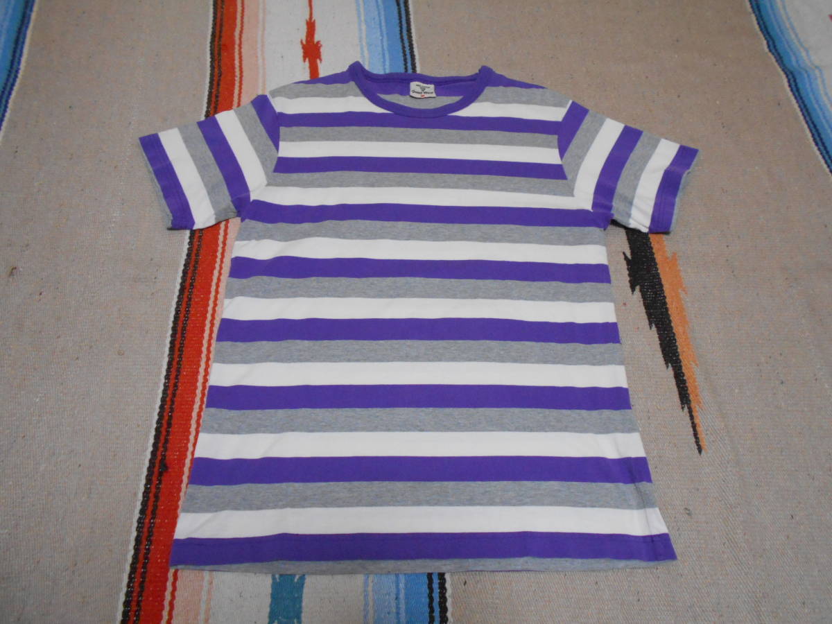 GOOD WEAR グッドウェアー コットン100% 半袖 ボーダー Tシャツ 巻き付けネックリブ シンプル カットソー アメリカン カジュアル拍卖