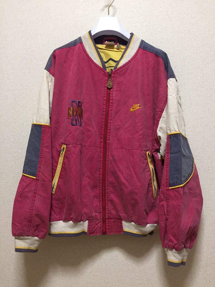 80s 90s NIKE 銀タグナイキ ブルゾンジャケット ジップアップジャケット コットンジャケット M拍卖