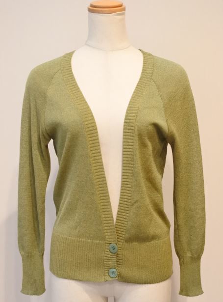 FIBO カーディガン 深Vネック 長袖 Fサイズ うぐいす色 otkyuk k②h0801拍卖