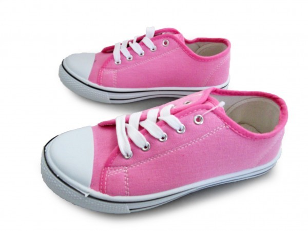 1円~cL206新品AAAローカット/レースアップスニーカー23㌢PINK♀拍卖