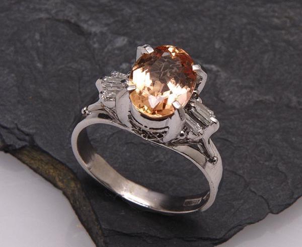 《質屋出品》Pt900★インペリアルトパーズ2.65ctリング★C-1846拍卖