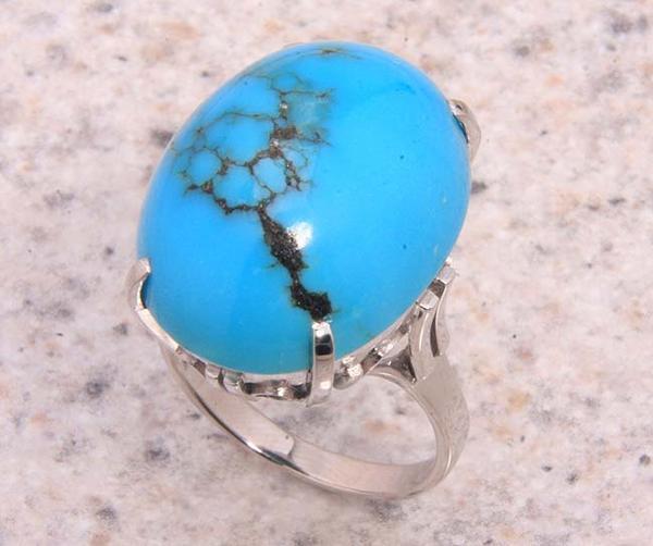 《質屋出品》Pt900★大きなトルコ石のリング★C-3081拍卖