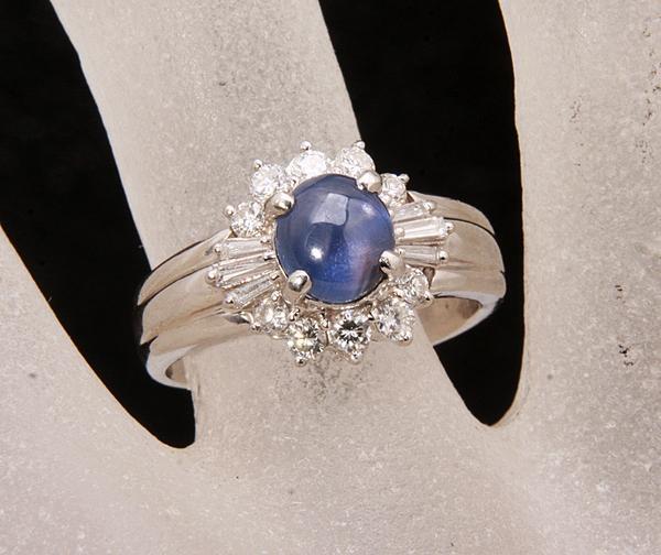 《質屋出品》Pt900★天然スターサファイア2.53ctデザインリング★k-4453拍卖