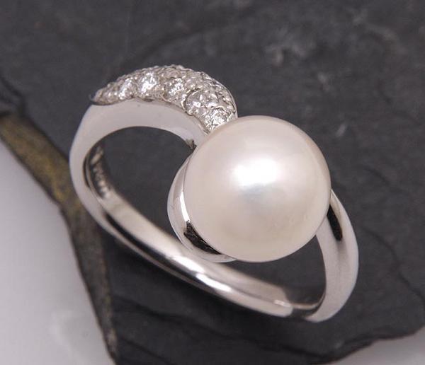 《質屋出品》Pt900★アコヤ真珠+ダイアリング★C-1926拍卖