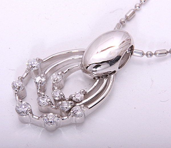 《質屋出品》Pt850/900★天然ダイアモンド0.50ctペンダントネックレス★C-4451拍卖