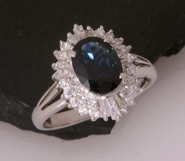 《質屋出品》Pt900★サファイア1.51ct&ダイアリング★C-1420拍卖