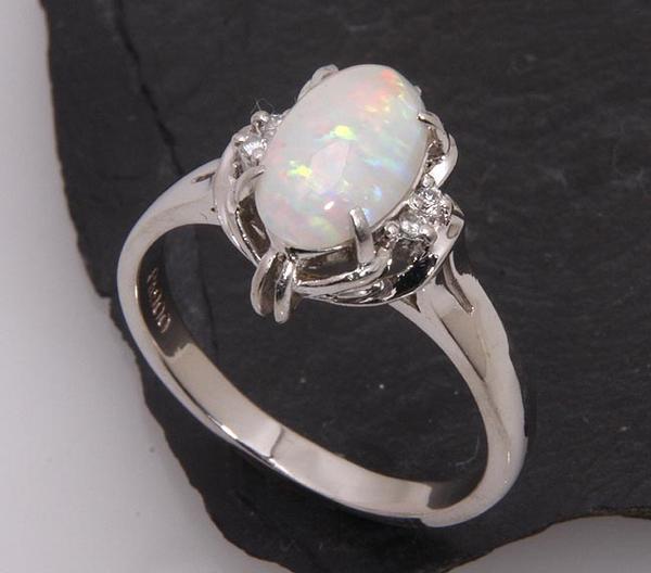 《質屋出品》Pt900★オパール+ダイアデザインリング★C-2222拍卖