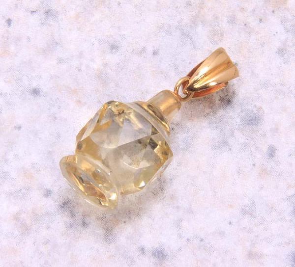 《質屋出品》k18★天然シトリンペンダントトップ★C-3062拍卖