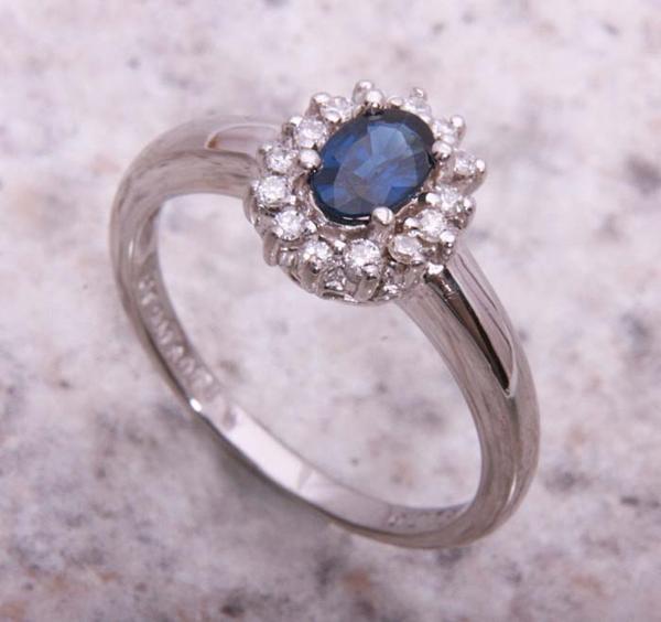 《質屋出品》Pt900★天然サファイア+ダイアリング★C-3739拍卖