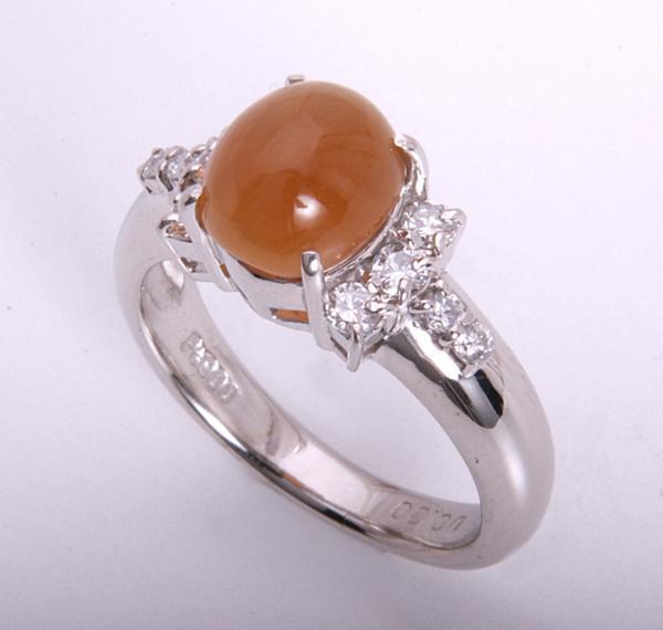 《質屋出品》Pt900★天然オパールキャッツアイ+ダイアリング★C-4062拍卖