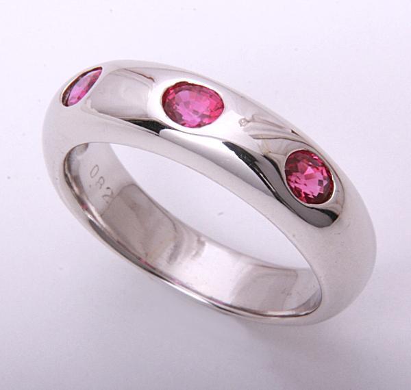 《質屋出品》Pt900★天然ルビー3石0.82ctデザインリング★C-4311拍卖