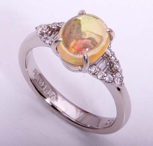 《質屋出品》Pt900★天然オパール+ダイアリング★C-3965拍卖