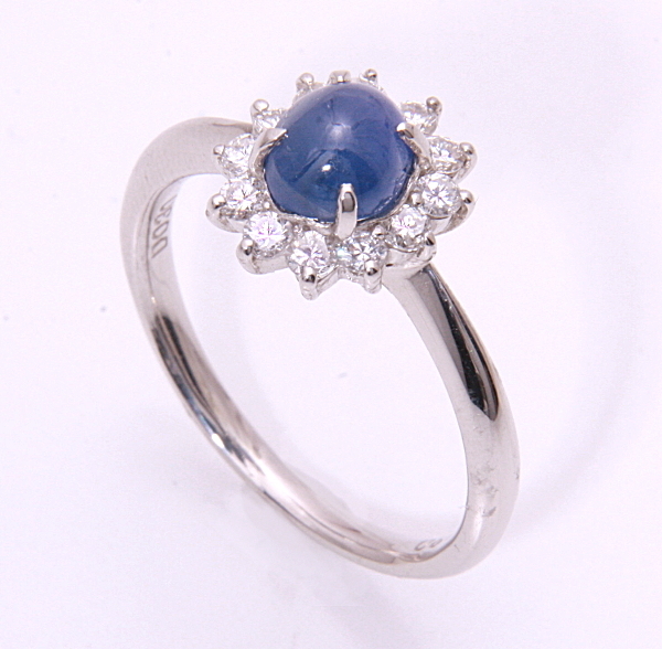 《質屋出品》Pt900★天然サファイア1.30ct+ダイアモンドリング★C-4665拍卖