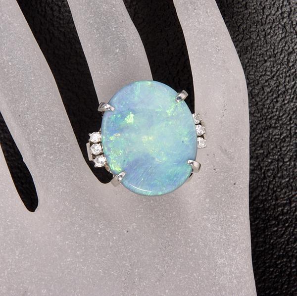 《質屋出品》Pm900★17ctの驚愕のブラックオパールリング★k-3303拍卖