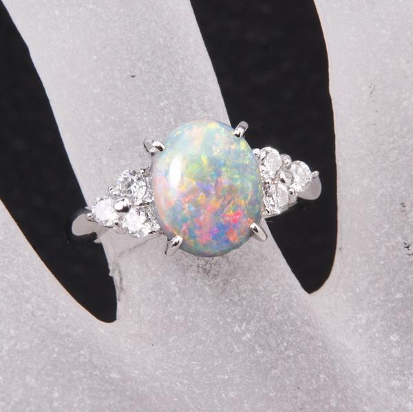 《質屋出品》Pt900★鮮やかな天然ブラックオパール2.16ctリング★k-3330拍卖