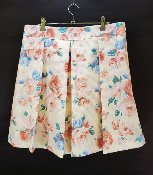 ap1279 □ 新品 ▲ REOR MATCH スカート 3L アイボリー 花柄 タック 薄い 軽い 滑らか 大人 上品 可愛い お洒落 涼しい 春 夏 フェミニン拍卖