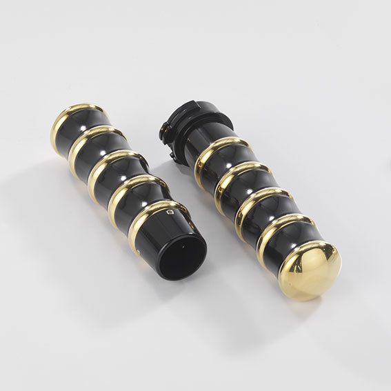 Kustom tech ヴィンテージ グリップ ノーマル 1インチ用 ブラック 真鍮 カスタムテック ナックル パンヘッド ショベル チョッパー拍卖