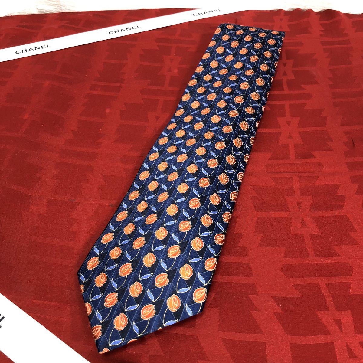 ZEGNA ゼニア 薔薇柄 ネクタイ 正規品拍卖