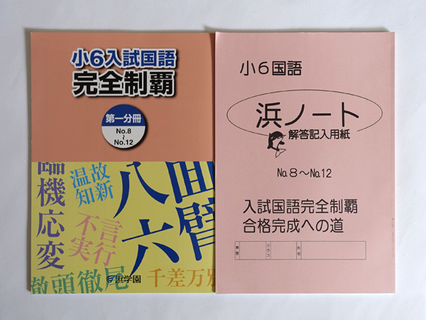 ★浜学園 小6 国語 合格完成への道 第1分冊 No.1~No.12 & 完全制覇 第1分冊 No.8~No.12拍卖