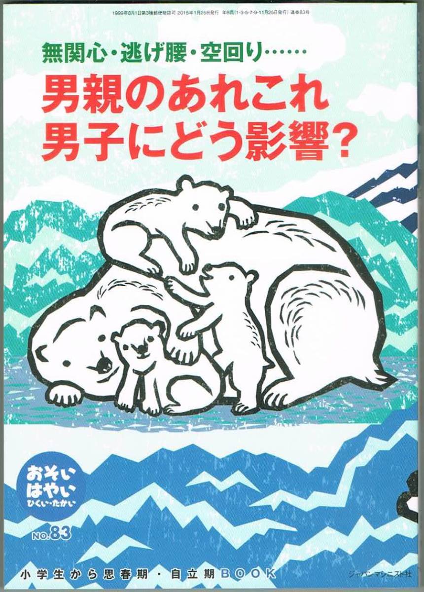 109* おそい・はやい・ひくい・たかい no.83 2015.1. 無関心・逃げ腰・空回り…男親のあれこれ男子にどう影響?拍卖