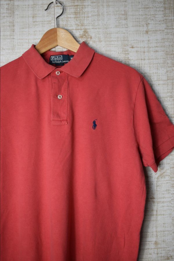 ☆US古着 POLO Ralph Lauren ラルフローレン ポロシャツ ポニーロゴ レッド赤【M】鹿の子 ◆2548◆拍卖