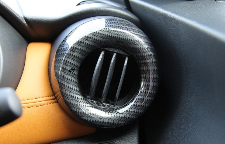 日産 キックス サイドエアコンカバー カーボン ベゼル 空調 インテリアパネル パーツ ドレスアップ 内装 KICKS カスタム 吹出し口 インパネ拍卖