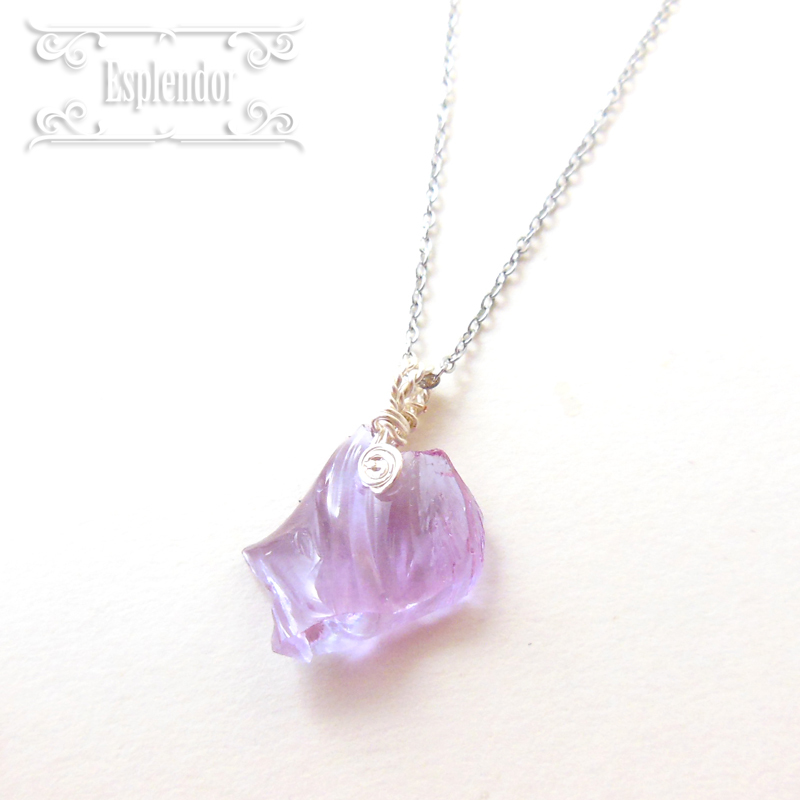 5.2カラット 合成アレキサンドライト かち割り ペンダントネックレスII拍卖