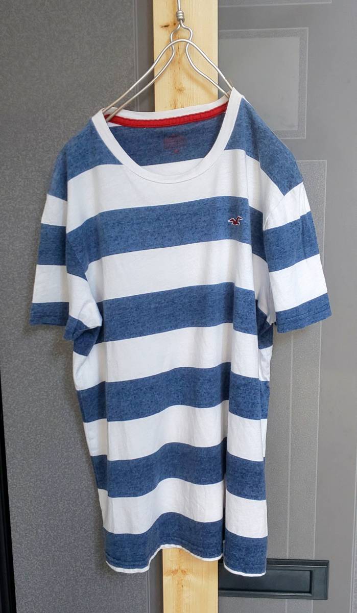 ★送料無料★ HOLLISTER ホリスター ボーダーT ホワイト×ネイビー Small拍卖