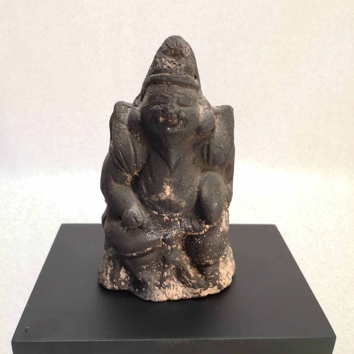 【送料無料】◆大黒様 恵比須様 素焼き 土人形 全高約 13.5㎝◆開運/七福神/商売繁盛/鯛/骨董品/アンティーク/仏教美術/詳細等不明拍卖